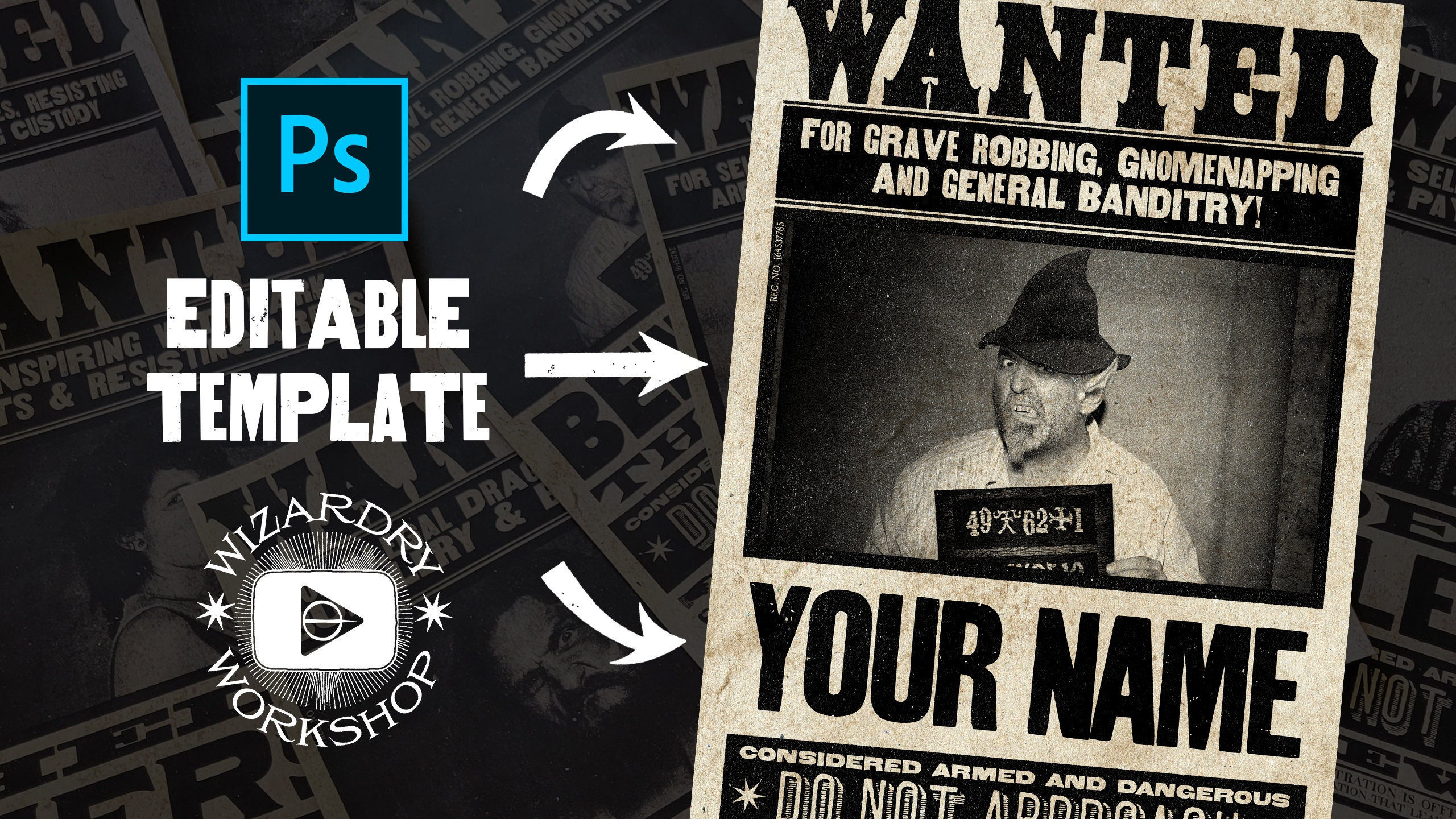 Wanted Poster Editable File - Digital Download